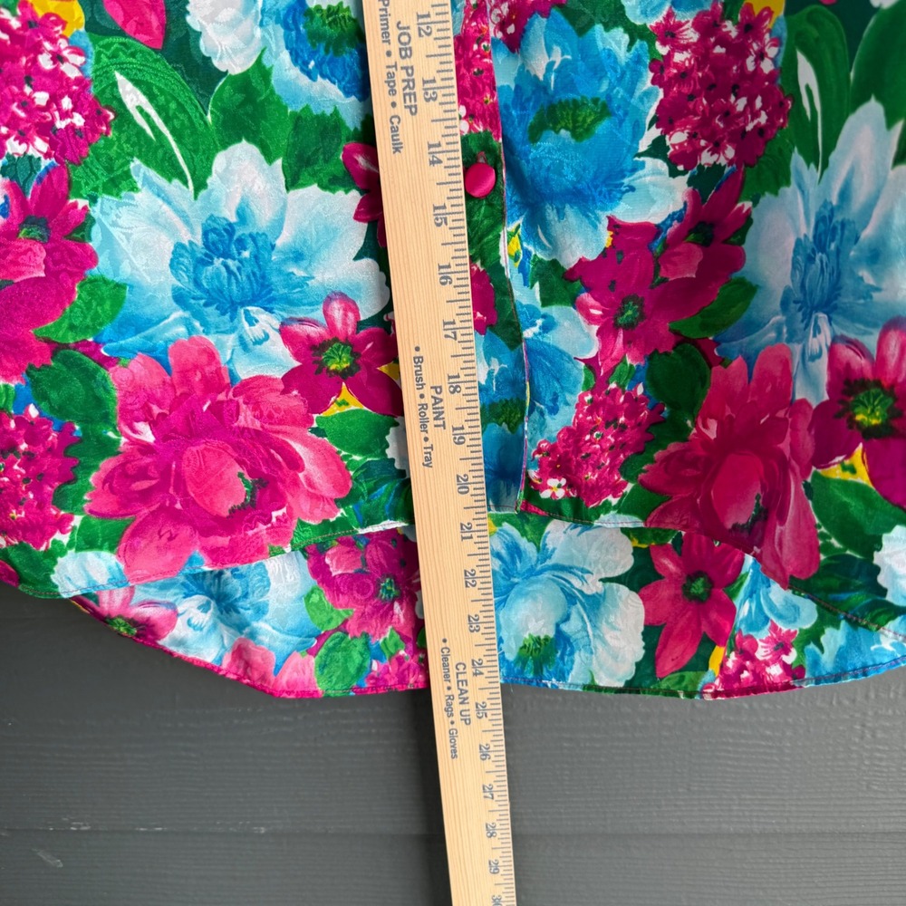 Vintage Victoria's Secret Floral Satin Pajama Set Hot Pink Medium - Picture 8 of 16